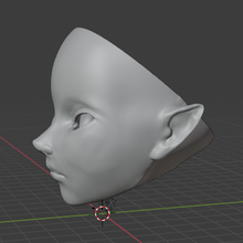 remixado cabeça feminino pontudo orelhas arte 3d print model - Mito3D