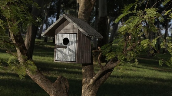 rimovibile uccello nido assemblaggio birdhouse giardino albero all'aperto Attività 3d print model - Mito3D