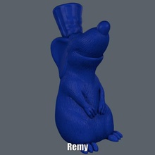 remy ratatouille kolay yazdırma desteği yok sanat çizgi film luifer şekil model fare rhemy heykel supportless 3d print model - Mito3D