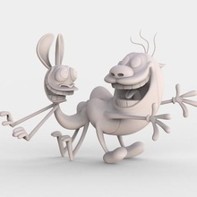 ren stimpy show extra art 3d printer character 3dmodel 3d printing animated cartoon cat chihuahua collection dog nickelodeon sculpture series zbrush ren y stimpy 