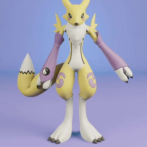 Renamon digimon 3D print model - Mito3D