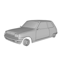 Renault 5 3 kapı 3d Yazdır model döküm poli araba rc yuva miniz Tamiya Kyosho 3d print model - Mito3D