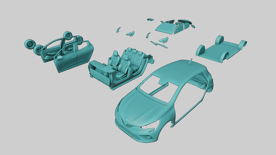 renault clio 2020 2021 2022 2023 2019 berlina lifting viso Francia francese macchina popolare 4door compatto standard 3d print model - Mito3D