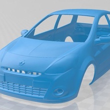 renault clio 3 puerta 2010 imprimible cuerpo coche vehiculo juego espacio scalextric Tamiya rc miniz pasatiempo micro 3d print model - Mito3D