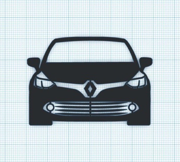 Renault Clio mk4 anahtarlık siluet 3d print model - Mito3D