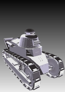renault ft 17 français lumière réservoir ww ii bataille Panzer Guerre mondiale 3d print model - Mito3D