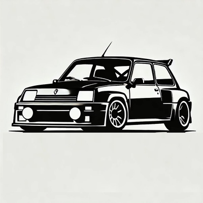 renault gt5 turbo rallye silhouette kunst rallyefahrzeug 3d print model - Mito3D