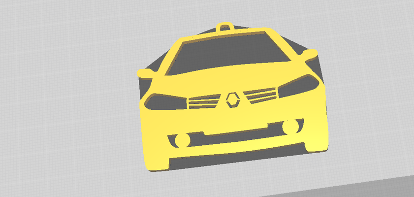 renault megano chaveiro pingente etiqueta moda carro charme 3d print model - Mito3D