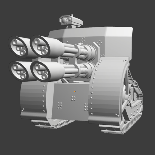 renault modello stocco quad gatling laser pre supported 3D print model - Mito3D