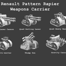 renault pattern support weapons compilation - presupported 3d print model - Mito3D
