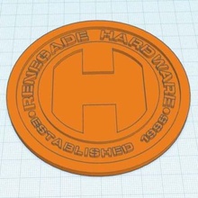 renegade hardware logo coaster art signs logos drum & bass 3d print model - Mito3D