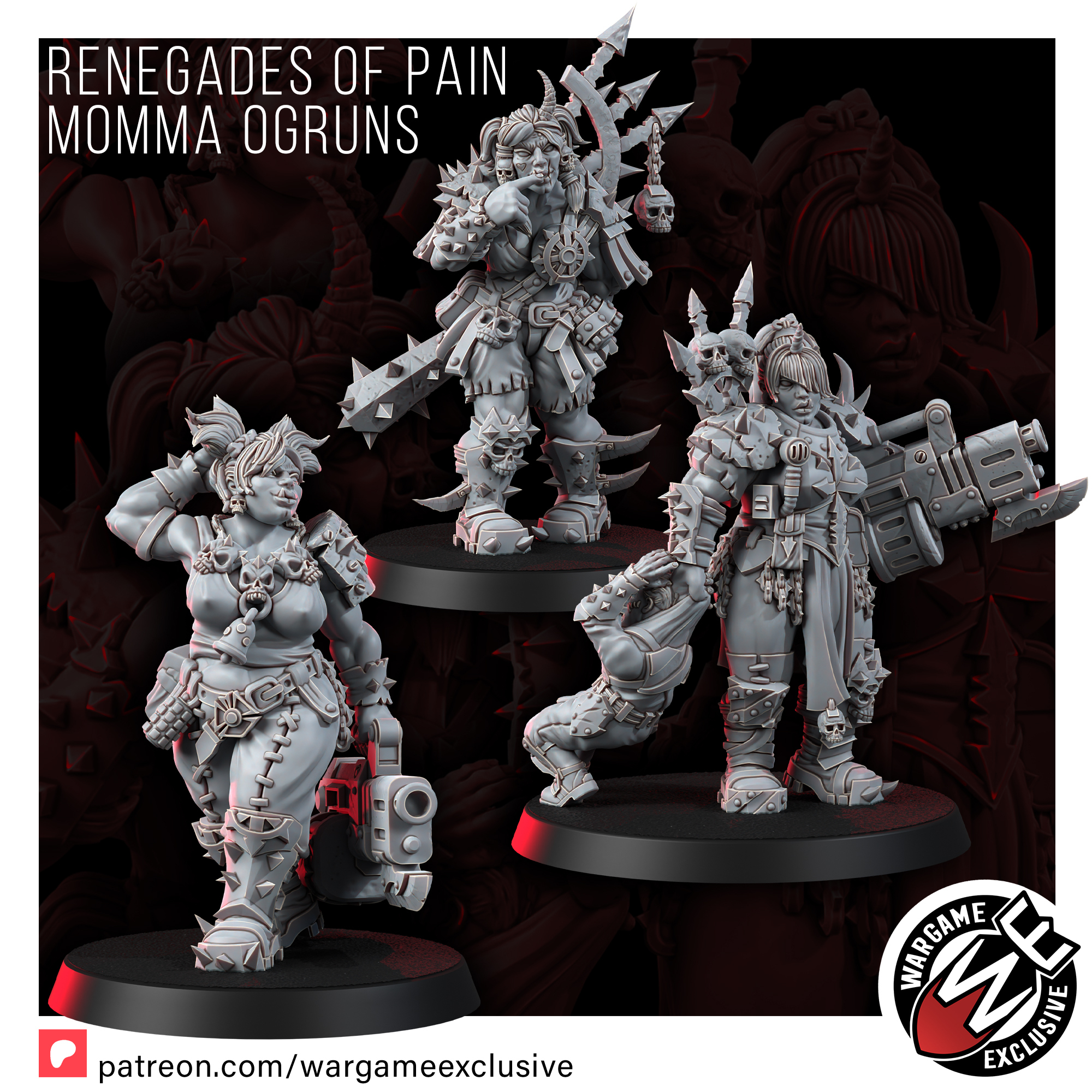 renegades pain momma ogruns Game wargameexclusive chaos of wargaming miniatures wargame ogryns female 3D print model - Mito3D