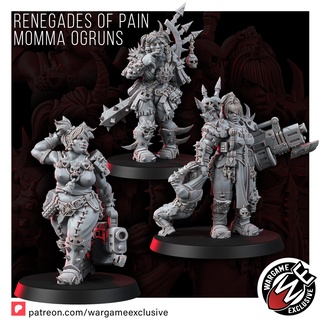 renegades pain momma ogruns Game wargameexclusive chaos of wargaming miniatures wargame ogryns female 3d print model - Mito3D