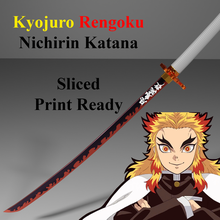 rengoku nichirin katana -- demon slayer sliced print ready 3d print model - Mito3D