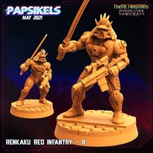 renkaku rojo infantería soldados asalto guerra Galaxias cyberpunk shadowrun cibernético samurai 3d print model - Mito3D