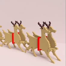 rennes vários renas animais natal é fácil 3d print model - Mito3D