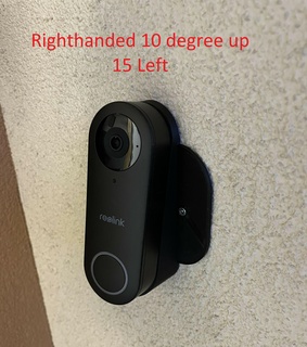 reolink doorbell wallmount lefthanded 10up15right degrees mount cavity cam security bell 3d print model - Mito3D