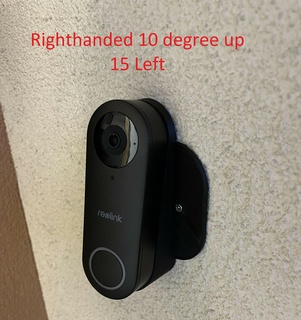 reolink doorbell wallmount righthanded 10up15left degrees mount cavity cam security bell 3d print model - Mito3D