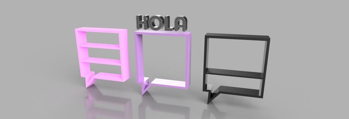 scaffali bolla de dialogo casa repisa decorare hogar 3d print model - Mito3D