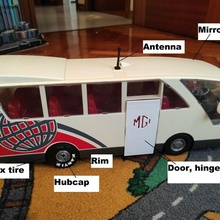 remplacement pièces playmobil compatible autobus miroir porte antenne jante pneu enjoliveur 3d print model - Mito3D