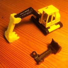 sostituzione pala scavatrice siku 0801 gioco giocattoli meccanici parte di ricambio digger 3d print model - Mito3D