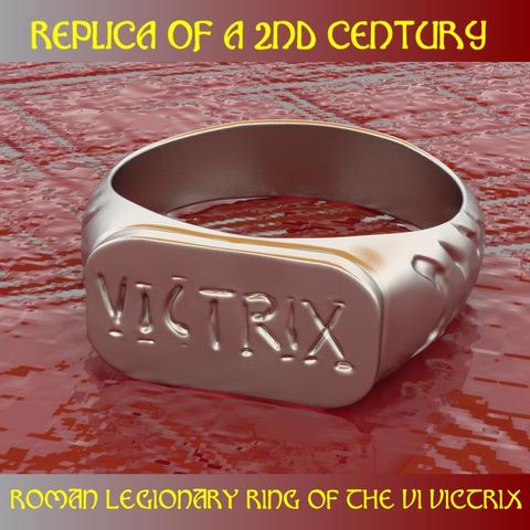 kopya taşlı yüzük lejyoner vı victrix takı Roma tarih militaria ordu 3D print model - Mito3D