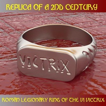 réplica del anillo de sellar legionario vi victrix la joyería roma romano historia militaria ejército 3d print model - Mito3D