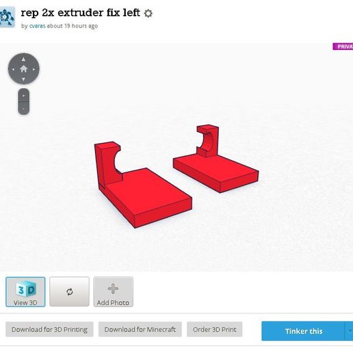 replicador 2x pla extrusora ferramenta 3d impressão 3D print model - Mito3D