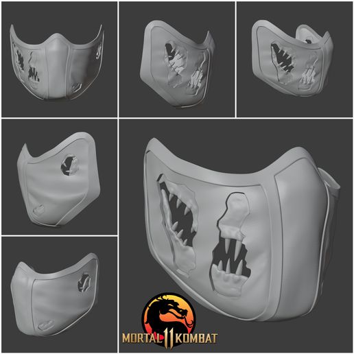 reptil máscara mortal kombat juego cosplay mk11 escorpión novato saibot 3D print model - Mito3D