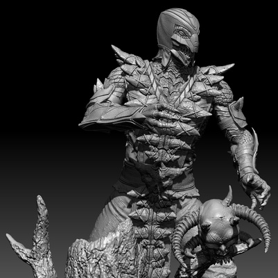 reptile mortal kombat fan art 3d print stl model mk scorpion zero statue figurine figurines 3d print model - Mito3D