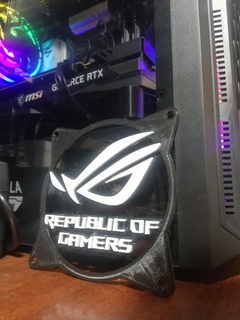 república gamers CPU ventilador cobrir bainha 120mm pc resfriador jogador rog Strix logotipo jogos gpu 3d print model - Mito3D