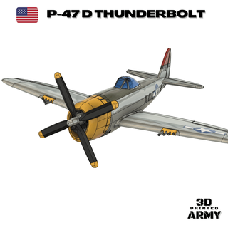 republic p-47d thunderbolt aircraft plane ww2 p47 luftwaffe scalemodel warbird war airplane us air force usaf usaaf raf 3d print model - Mito3D