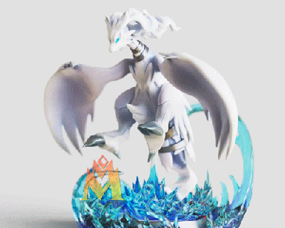 reshiram v2 uçan poz efsanevi pok pazartesi heykelcik hayran Sanat pokemon evrim fanart nintendo 3d oyun anime 3d print model - Mito3D