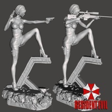 resident ada dress1 - sparx wong evil female sexy fantasy game scifi woman girl muscular pose 3d print model - Mito3D