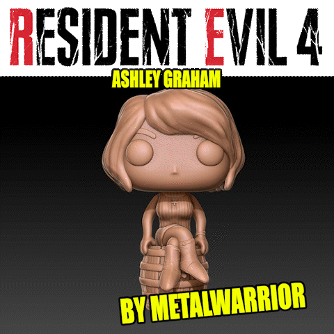 resident evil 4 - ashley graham funko pop re4 remake survival horror collection figure video games game 3D print model - Mito3D