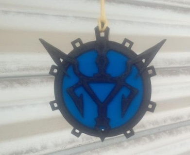 residual evil 4 blue illuminated medallion resident remake medal accessory necklace decoration 3d print model - Mito3D