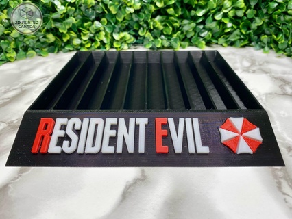 residual evil game holder - xbox 360 playstation nintendo switch resident organizer survival horror merchandise gaming accessories capcom collection gear storage display biohazard design setup video multi-platform compatibility room decor controller rack z 3d print model - Mito3D