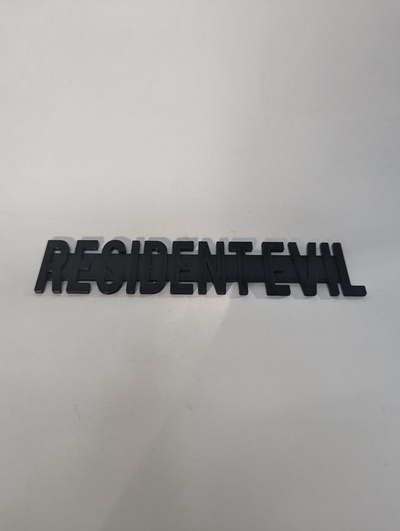 residual evil text ps5 re2 re3 re4 resident logo decal 2 3 4 7 8 console custom plate accessory playstation 5 3d print model - Mito3D