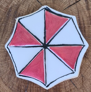 artık kötü şemsiye logo kurabiye kesici damga kabartma yerleşik fondan 3d print model - Mito3D
