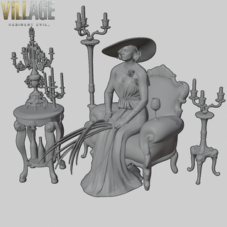 artık kötü köy Hanım Dimitrescu diyorama yerleşik anne Miranda Redfield capcom hanımefendi stl heykelcik şekil figürinler rakamlar Sanat büst 3d print model - Mito3D