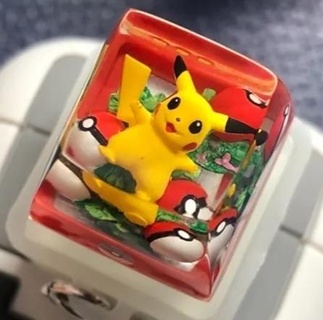 resina keycap Pokemon Pikachu terreno anime geek ciliegia mx meccanico tastiera 3d print model - Mito3D