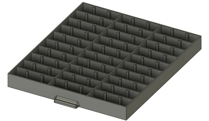resistor storage drawer electronics box 3d print model - Mito3D