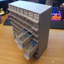 resistor storage drawers tool box organizer electronics drawer 3d print model - Mito3D
