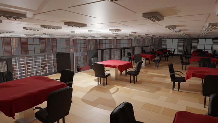ristorante interni bar posto sedere caffè bevanda hotel negozio cucina legna impianti natura bicchiere calcolo sedia 3d print model - Mito3D
