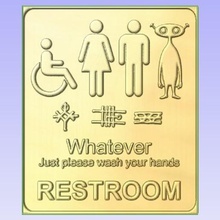 restroom signage various sign hands your wash toilet stl relief 3d 3d print model - Mito3D