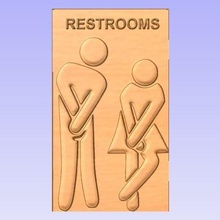 restrooms various toilet female male sign restroom cnc relief 3d 3d print model - Mito3D