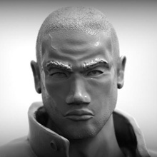 resurrected comic character art bust detailed face figures gun head male miniaturescharacter painting people person 3d print model - Mito3D