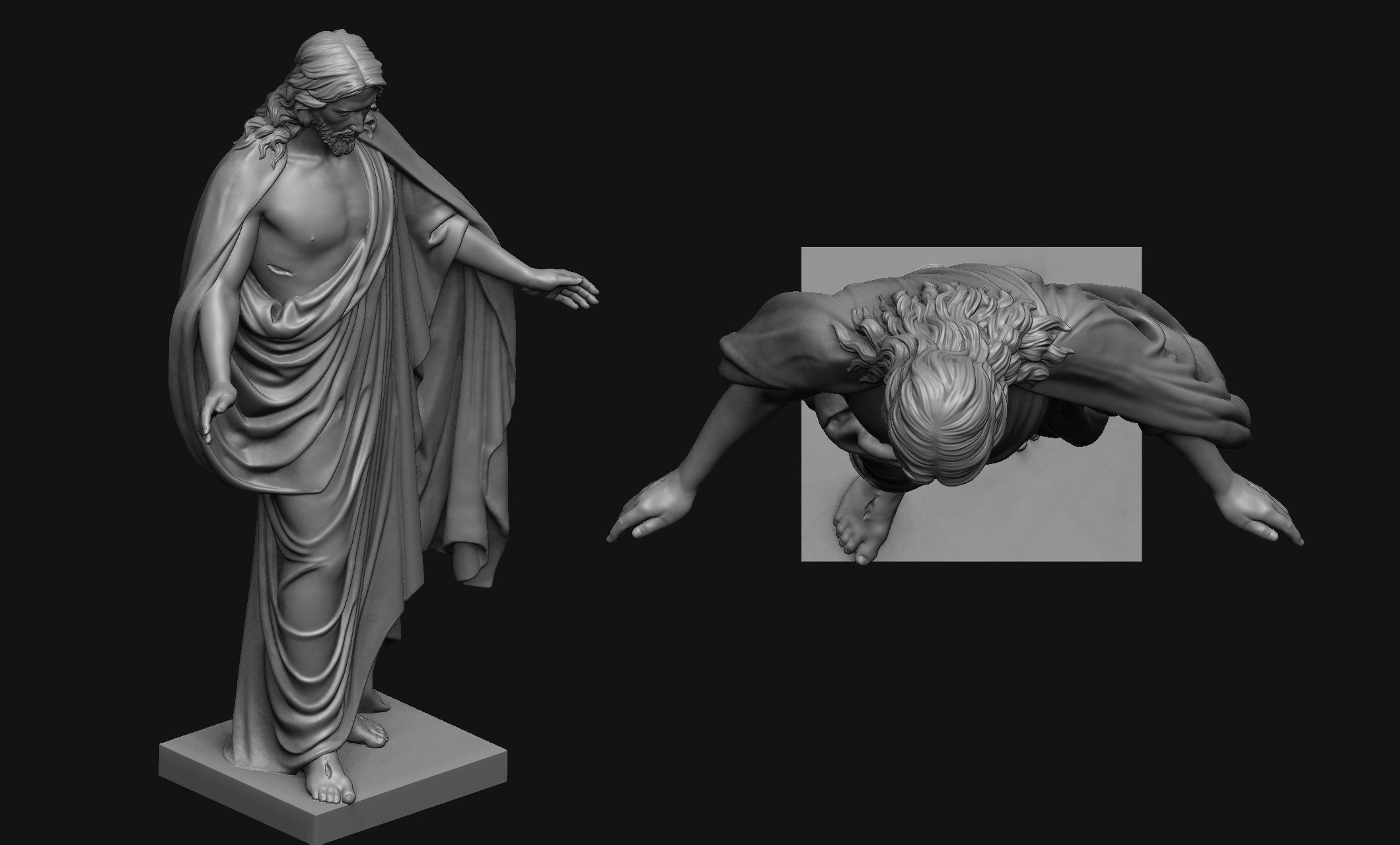 risorto Gesù statua 3d Stampa modello cnc stl in3d scultura buddha cattolico 3D print model - Mito3D