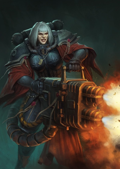 retributor pelotão jogos guerra martelo adepta sororitas batalha irmãs varredura of wh40k escuro império 3d print model - Mito3D