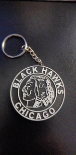 retro Chicago schwarz Falken Schlüsselbund Schmuck Eishockey nhl Sport amerikanisch windig Stadt Illinois 3d print model - Mito3D